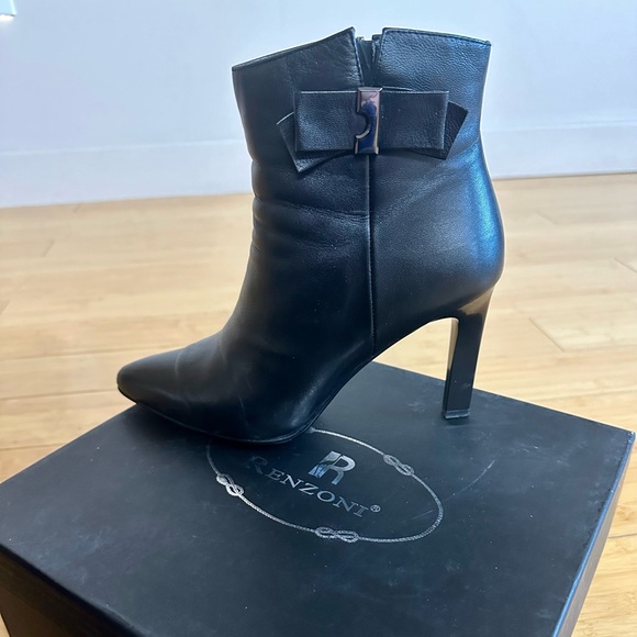 Leather high heel booties with warm lining size 39 - Picture 7 of 9